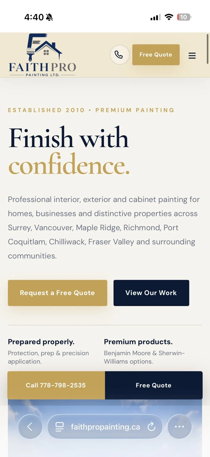Large exterior painting project with lift equipment